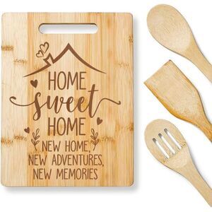 NEW Home Sweet Home Bamboo Cutting Board Set